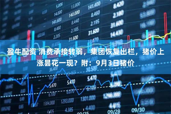 盈牛配资 消费承接转弱，集团恢复出栏，猪价上涨昙花一现？附：9月3日猪价