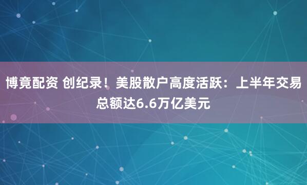 博竟配资 创纪录！美股散户高度活跃：上半年交易总额达6.6万亿美元